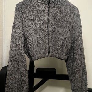 Cozy Gray Sherpa Jacket